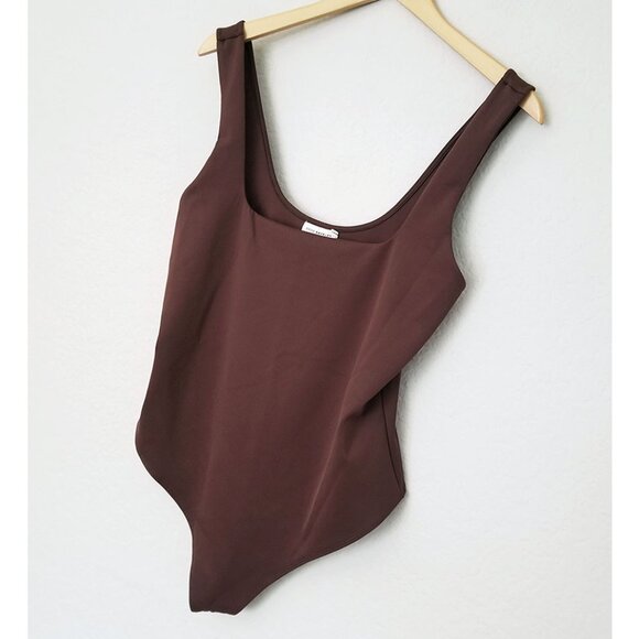 Good American Scuba Modern Square Neck Tank Bodysuit Brown Bark Size 2XL 5 $79 - Picture 14 of 15
